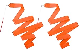 Mr Rex 2 Stück Tanzband Buntes Gymnastik Band mit Stab 2m für Kinder Mädchen Schule und Heimspiel Spielplatz im Freien