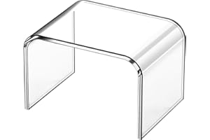 PFOIBOU Tritthocker Acryl Hocker,Tritthocker für Kinder,Fußhocker aus Acryl,Badezimmer Hocker für Kinder Erwachsene in Küche, Bad und Haus, bis zu 113 kg Belastbar (Clear-No Non Slip)