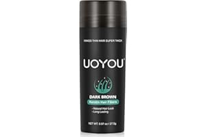 UOYOU DARK BROWN Hair Fibres for Thinning Hair - Undetectable Keratin Hair Fibers Concealer, 27.5g Bottle
