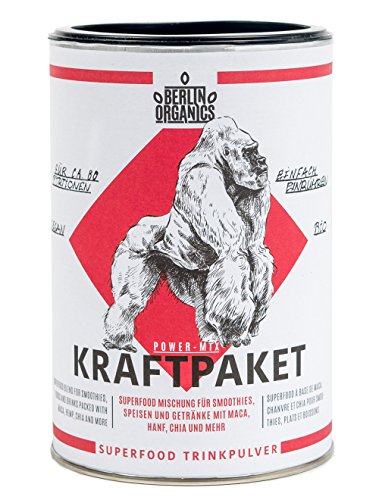 Preisvergleich Produktbild Berlin Organics Kraftpaket - Superfood Protein Mischung - Trinkpulvermischung - Proteinshake - 100 % Bio & Vegan