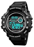 reloj pulsera digital de hombre con luz led - negro EL PAQUETE INCLUYE - Reloj digital x 1, Manual de instrucciones x 1; Si tiene algún problema con nuestro artículo, espero que no dude en contactarnos al principio, ¡le prometemos el mejor servicio!