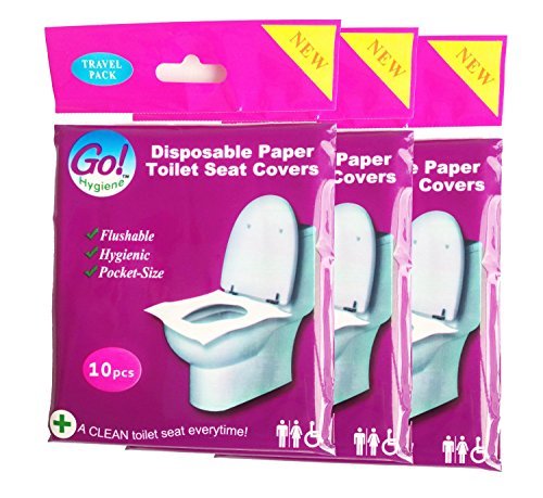 Three Wheelers Essential: GoHygiene Travel Pack of 4 PACKS (40pcs) + 1 FREE PACK! - Disposable Toilet Seat Covers