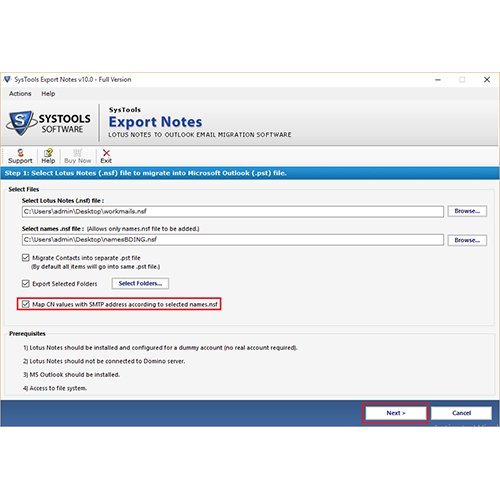 NSF to PST Converter