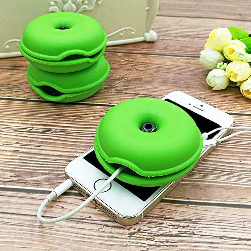 Preisvergleich Produktbild Kabelaufwicklung - Verwicklungsfreie Kabel Turtle Organizer Fall Ohrhörer Keeper Kopfhörer Aufbewahrungskoffer Cord, Maus Linie Organizer, Kabel Keeper. (Schwarz Grün und Weiß) (Color : Green)