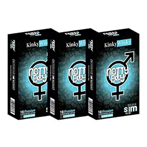 NOTTY BOY Condoms - 10 Count (Pack of 3, Extra Thin Super Slim)