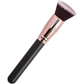 JeoPoom Professional Kabuki Makeup Brushes, Powder Brush, Ideal Face Brush, Thick Synthetic Fibers (Black-Flat)
