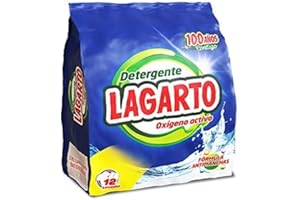 Lagarto - Lavadora Detergente en Polvo para Textiles- Oxigeno activo - 912 gr. Bolsa Ecopack 12 Lavados