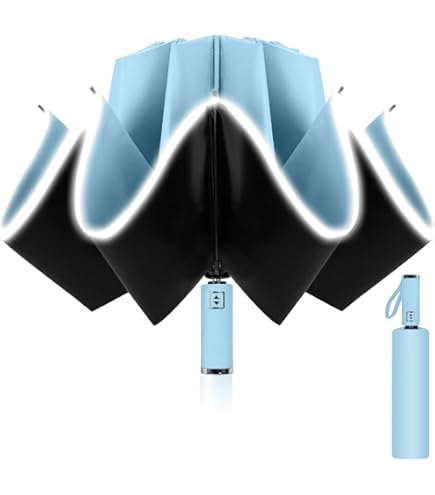 Ombrello Antivento Atyhao Con 10 Ossa - Apertura Automatica, Manico In Legno, Leggero E Pieghevole