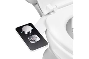 Vantency Bidet Toilettes WC - Toilette Japonaise Non Électrique - Bidet Japonaise Double Buses Rétractables Autonettoyantes,Pression d'eau Réglable,Rinçage Doux (Noir)