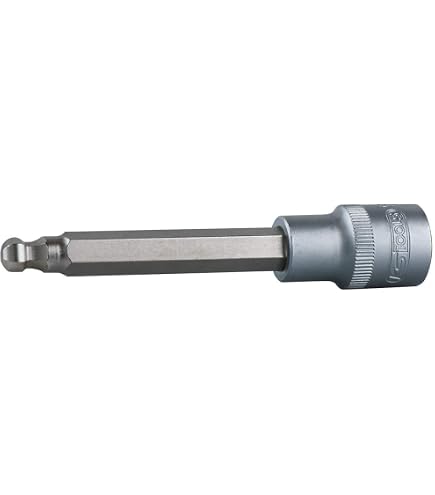KS Tools 3/8" Bit-Stecknuss Innensechskant Mit Kugelkopf – 4 Mm, Lange Ausführung, Vernickelt