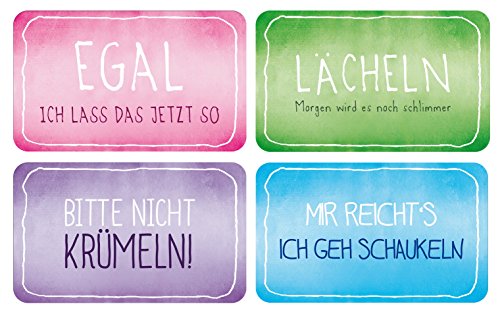 Bada Bing 4er Set Brettchen bunte Funny Serie lustige Sprüche & Brot Fibel