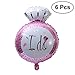 Produktbild LUOEM 6Pcs Diamant-Verlobung Ehering Balloons ich tun Diamant Ring Aluminiumfolie Ballons für Liebe Party Bridal Shower Jahrestag Hochzeit Dekorationen 18 Zoll (Pink)