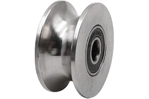 Chiloskit - Rullo per cancello scorrevole da 6,7 cm, con scanalatura a U, per carrucola e guida rigida per sollevamento cancello scorrevole (U Groove 2,7 cm)