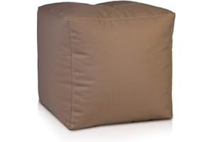 Ecopuf Cube L Fußhocker für den Außenbereich aus wasserdichtem Polyester Oxford 600D Outdoor mit Füllung aus Polystyrol-Kugeln Dim 50 x 50 cm