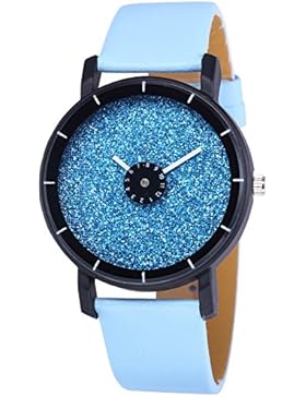 AMPM24 Damen Armbanduhr Elegant Quarz Uhr mit Blau Zifferblatt und Blau Leder Armband WAA937