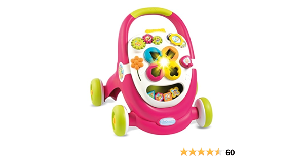 smoby trotteur cotoons walk and play rose