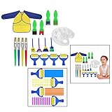 Varias herramientas de pintura: las herramientas de pintura y los pinceles tienen diferentes formas y funciones, pueden crear diferentes patrones con ellos, estimular la imaginación y la creatividad de los niños.