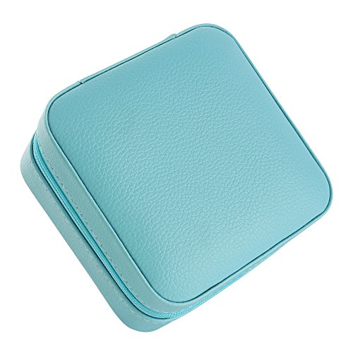 Vlanndo Kleine Faux Leder Reisen Schmuck Box Organizer Display Aufbewahrungsbox Fall für Ringe Ohrringe Halskette mit Spiegel - 9