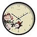 Produktbild HomeClock Peony Wanduhr Wohnzimmer Arbeitszimmer Uhr stumm Uhr Wanddiagramme 14 Zoll Metall Schwarzer Rahmen