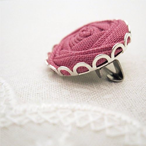 Pink Fabric Flower Brooch