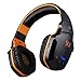 Produktbild Gaming Kopfhörer für pc, kabellos Bluetooth Over Ear Headset mit Mikrofon 3.5mm Stereo Hifi keine Lärmschutz kopfhörer Lautstärkeregelung Ohrhörer(Schwarz&orange)