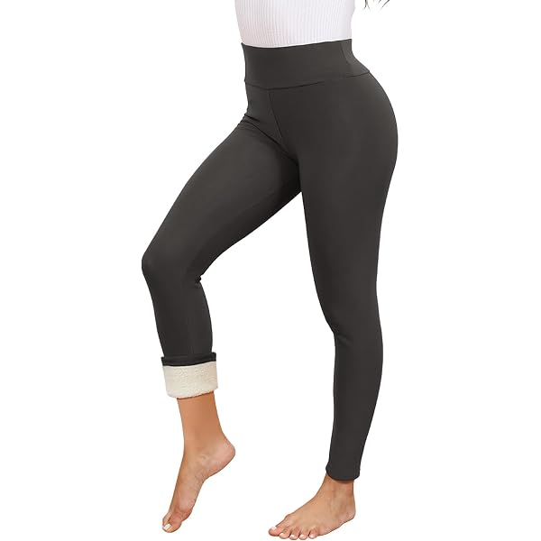 POWER FLOWER Leggings Termici da Donna – Interno in Morbido Pile Leggero, vestibilità Slim, Ideali Come Strato Base (L-XL, LY175-Black