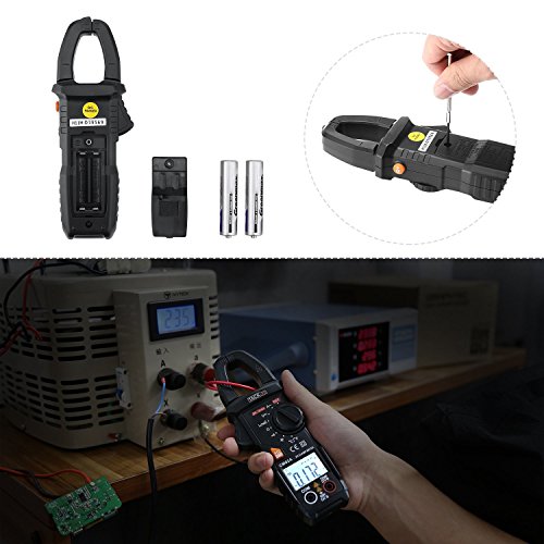Tacklife CM02A Advanced Digital Clamp Meter Stromzange mit 6000 Counts,True RMS, Temperatur, Wechselstrom, AC / DC Spannung, Widerstand, Kapazitanz Test mit Hintergrundbeleuchtung - 6