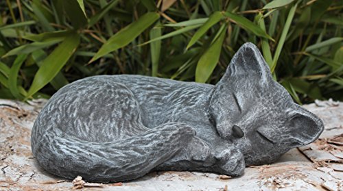 Steinfigur Katze schlafend in Schiefergrau, Figur, Deko, Grabschmuck, Gedenkstein - 2