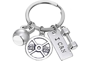 ShiQiao Spl Sport Keyring Christmas Gifts for Boyfriend Girlfriend Exercise Keyring with Weight Plate Dumbbell Kettlebell Birthday Gifts for Husband Wife
