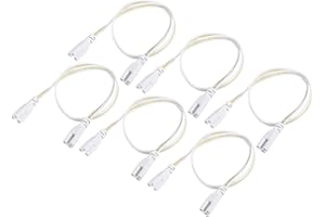 YOKIVE 10 pcs T5 T8 LED Tube Connecteur Câble, Extensible Cordon avec Double Fin Connecter éclairage Tubes, Grand pour LED Intégré Tubes (Blanc, 1.64-Pieds)