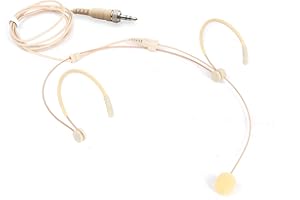 JTLAU Beige Headworn Microphone,Daul Ear Hook Mic,Condenser Headset Mics Compatible with Sennheiser Microphone Wireless Systems,Ideal for Lectures,actors,Theater,Podcasts