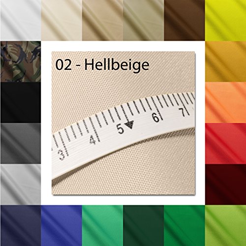 1buy3 "MONACO" Wasserdichter Polyester Stoff | 12.000 mm Wassersäule | Farbe 02 | Hellbeige | Polyester Stoff 160cm breit Meterware wasserdicht OUTDOOR extrem reissfest robust PVC Segeltuch Abdeckplane Zelt Rucksack Tasche