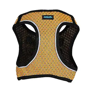 Emily Pets Mesh Dog Harness, Step in Adjustable Harness for Small and Medium Dogs (Large, Yellow)