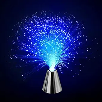 SHOPECOM LED Colourful Changing Fibre Fiber Optic Fountain Night Light Calming Lamp Christmas Ice Fiber Lamp with Calming Mood Night Light