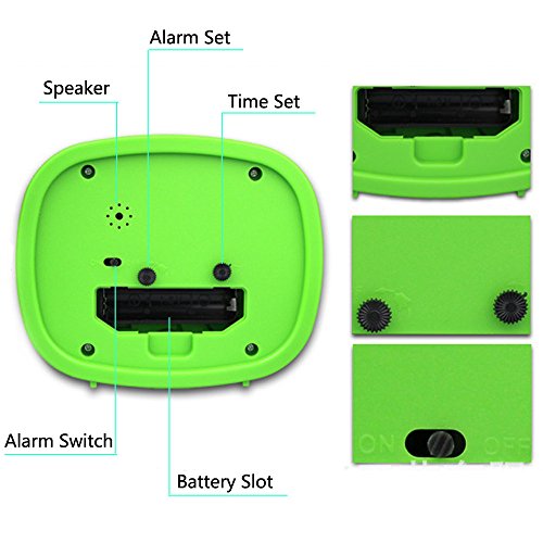 cooja geräuschlos Quarz Analog Nachttisch Lovely Wecker 7,6 cm, grün - 4