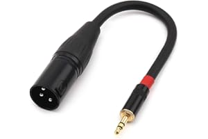 NANYI XLR stecker mikrofonkabel 3.5mm TRS Stereo Stecker auf XLR Stecker Interconnect Audio Mikrofon Kabel, Geeignet für iPod, Handy, aktive Lautsprecher, Bühne, DJ, Studio Audio-Konsole, 0.2 Meter