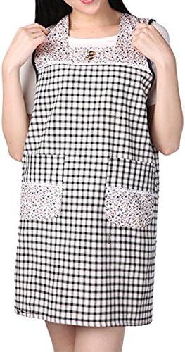Apron Kitchen Clean Fashion Sleeveless Restaurant Overalls Gown Adult Female Cotton , black , 80* 65cm