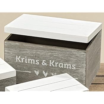 Holzbox Aufbewahrungsbox grau/weiß "Lieblingsstücke" 19 x 9 x 12 cm