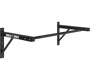 Gorilla Sports® Barre de Traction Murale - pour Montage, 121x61x40 cm, Charge Max 150kg, Poignée Moletée, en Acier - Pull Up Bar Wall, Barre de Fitness Fixation, Gym à Domicile, Musculation, Exercice