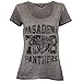 Produktbild Damen Burnout Top BRAVE SOUL Damen T-Shirt Flügelärmel Panther Aufdruck Sommer - dunkelgrau - 395panthers, X-Small