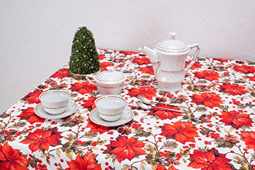Boheme Mantel Navidad Nativity Allover, 100% Algodón, Rojo, 160 x 350