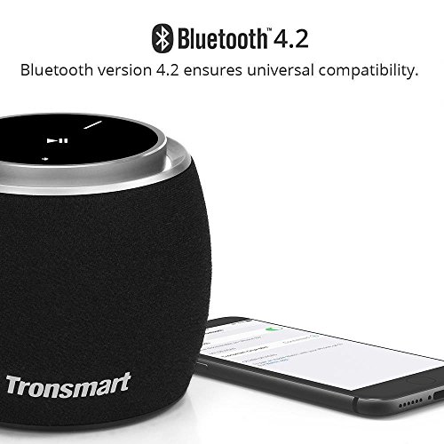 Tronsmart Jazz Mini Tragbarer Bluetooth Lautsprecher, Kabelloser Lautsprecher mit LED, 7 Stunden Spielzeit, Starker Bass fÃ¼r Outdoor-AktivitÃ¤ten, Sport, Reisen, Hiking, Strandurlaub - Schwarz
