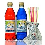¡Nuestros dos sabores más vendidos, fresa y frambuesa azul, combinados en un práctico paquete de 500 ml para hacer el dúo definitivo!