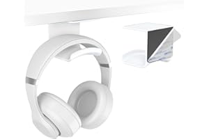 Cozycase Support Casque - Crochet Casque avec Adhésif Fort pour la Plupart des Casques de Jeu, Support de Casque Gaming pour Bureau, Murs,Verre,métal (2 pièce, Blanc)