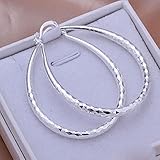 HuntGold 1 Pair Vogue Women's Snake Belly Earrings U Hoop Stunning Silver Plated Twinkle Eardrop