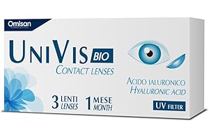 Univis Bio Contact Lenses, 3 Lenti A Contatto Mensili per la correzione della miopia -2.00