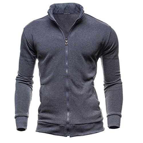 Preisvergleich Produktbild Kapuzenpullover VENMO Herren Freizeit Sport Strickjacke Wintermantel Zipper Sweatshirts Jacke Herren Übergangsjacke StehkragenHerren Steppjacke Wärmejacke Parka Gesteppt Winterjacke (XXL, Dark Gray)