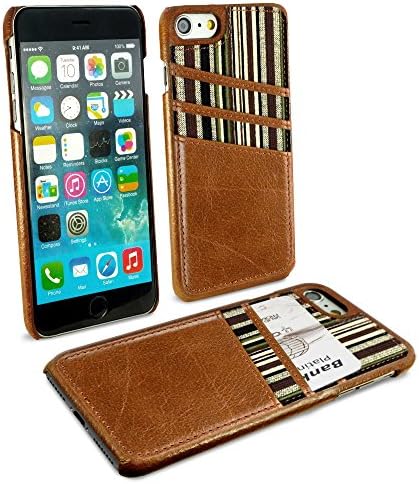 Alston Craig Genuine Leather Slim Shell & Bank Card Holder for Apple iPhone 8 - Brown