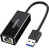 محول USB 3.0 إلى RJ45 Gigabit Ethernet من Ugreen باللون الأسود