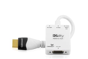 Cablesson Active HDMI to VGA - White Female Video Converter Adapter Cable with Micro USB Power and Audio port - 1080p for PC, Laptop, DVD, TV, Blu-Ray, Sky HD, Raspberry Pi, Chromebook, Ultrabook